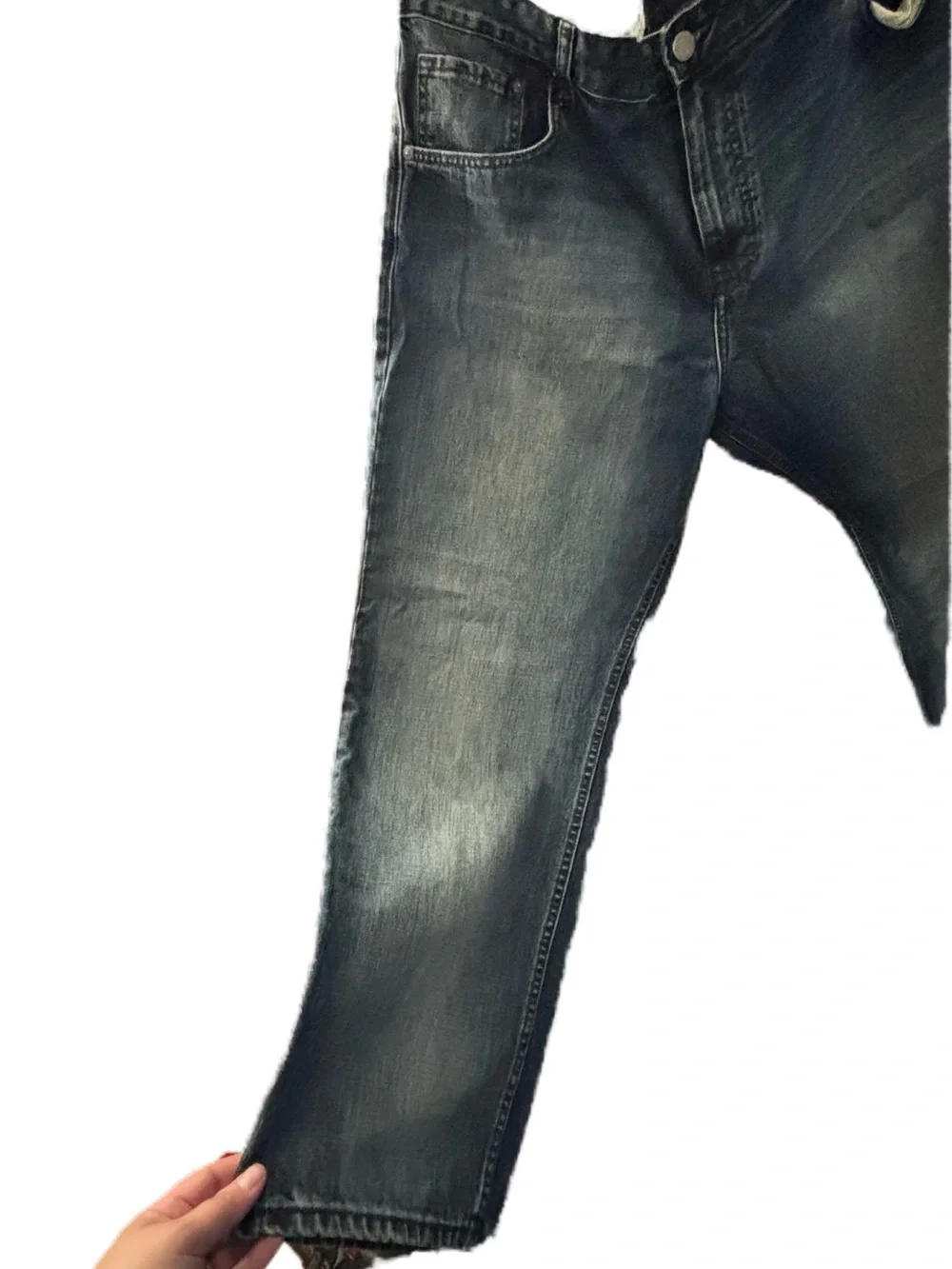 Calvin Klein Men's Washed Dark Blue Relaxed Jeans